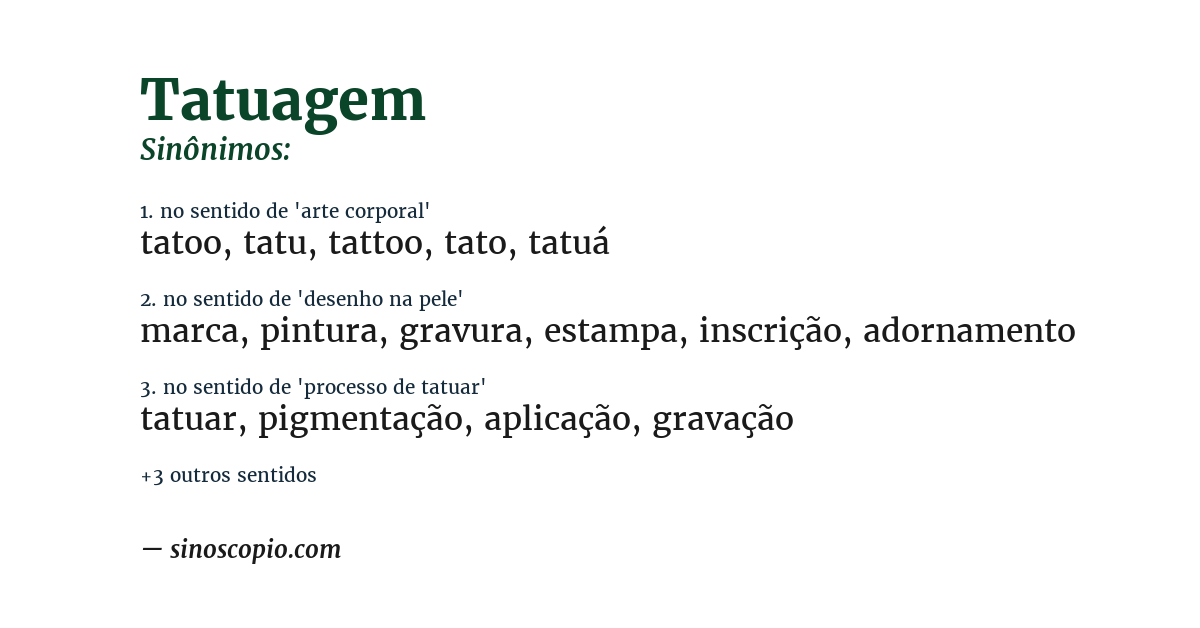 Sinônimo de tatuagem