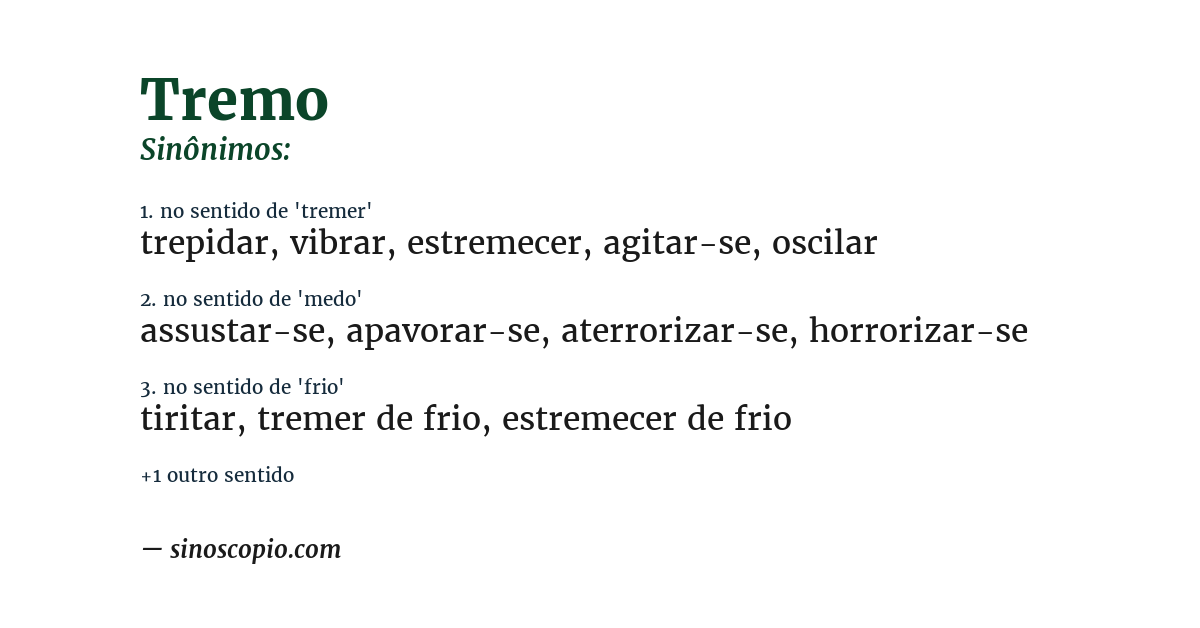 Sinônimo de tremo