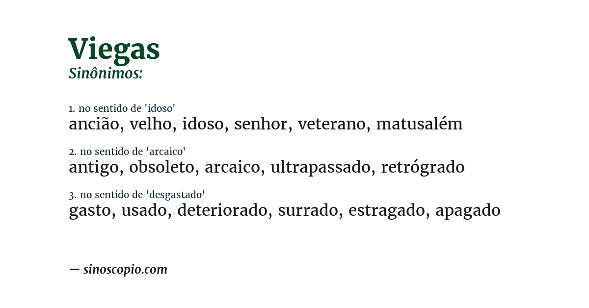 Sinônimo de viegas