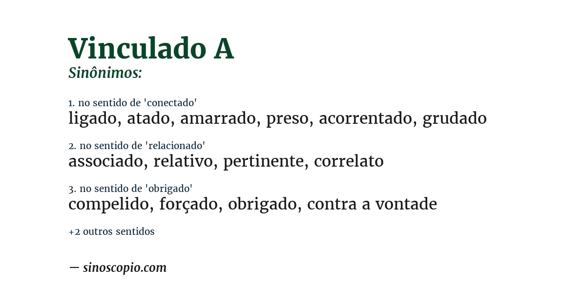 Sinônimo de vinculado a