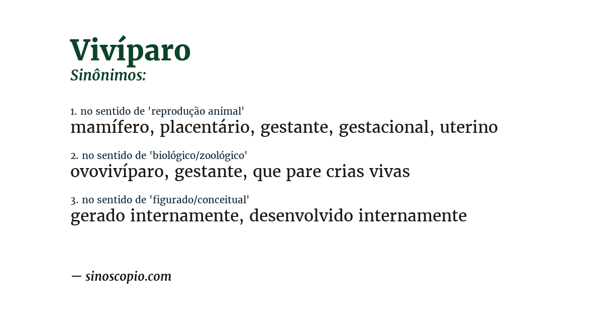 Sinônimo de vivíparo