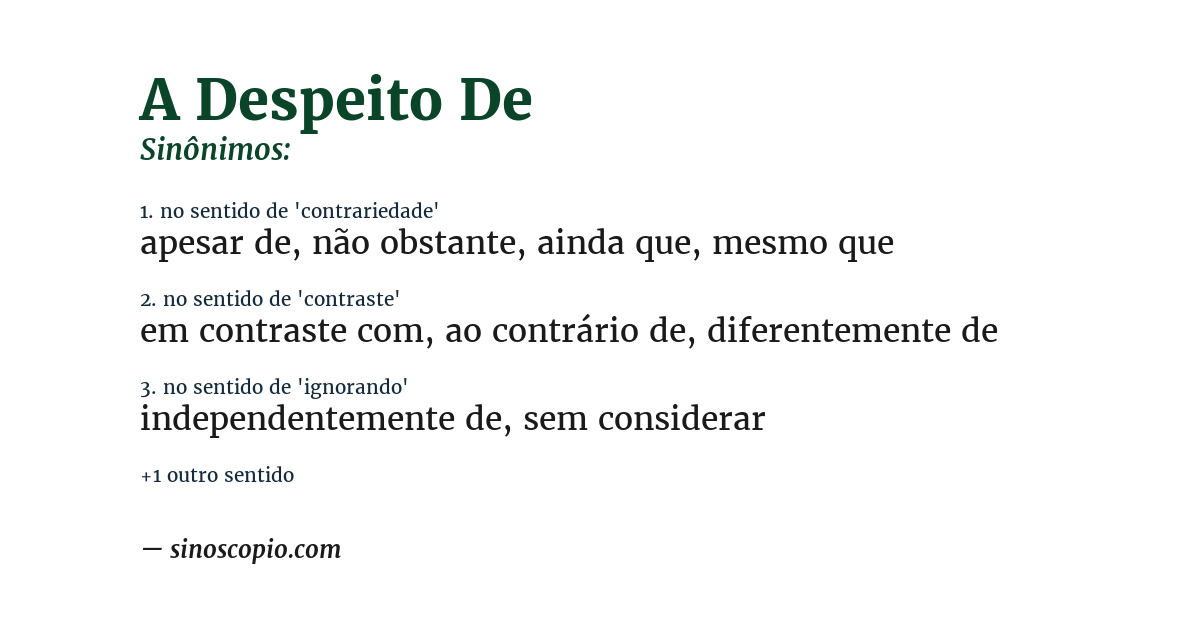 Sinônimo de a despeito de