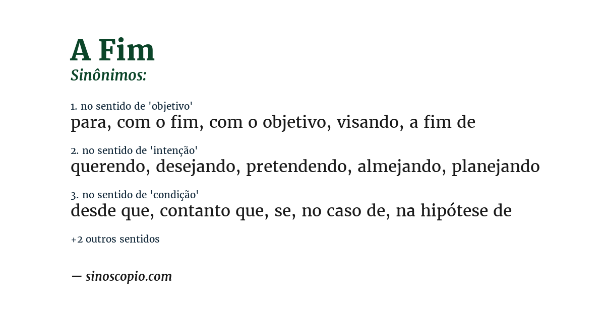 Sinônimo de a fim