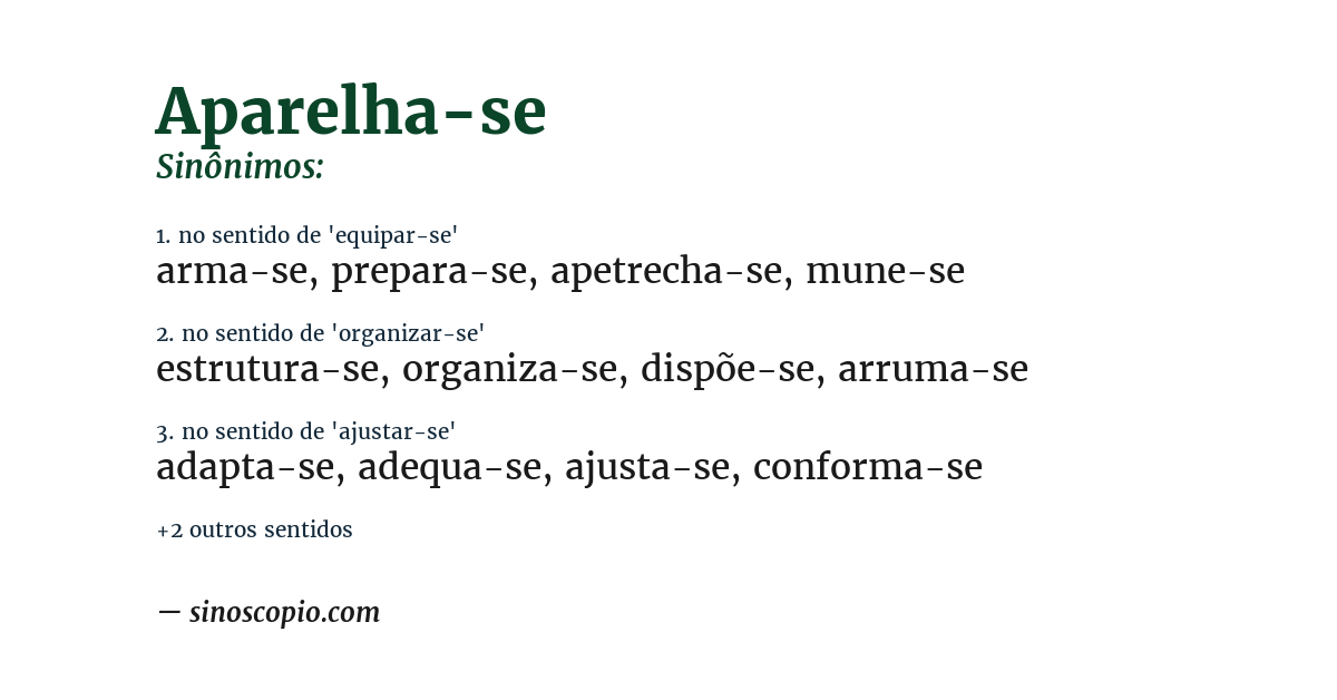 Sinônimo de aparelha-se