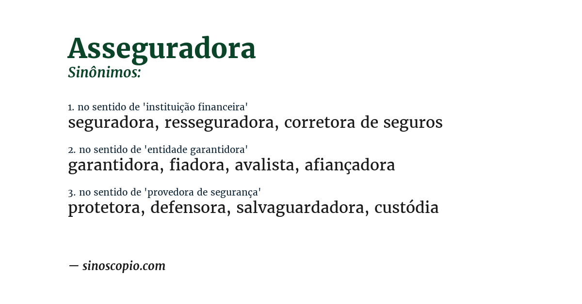 Sinônimo de asseguradora