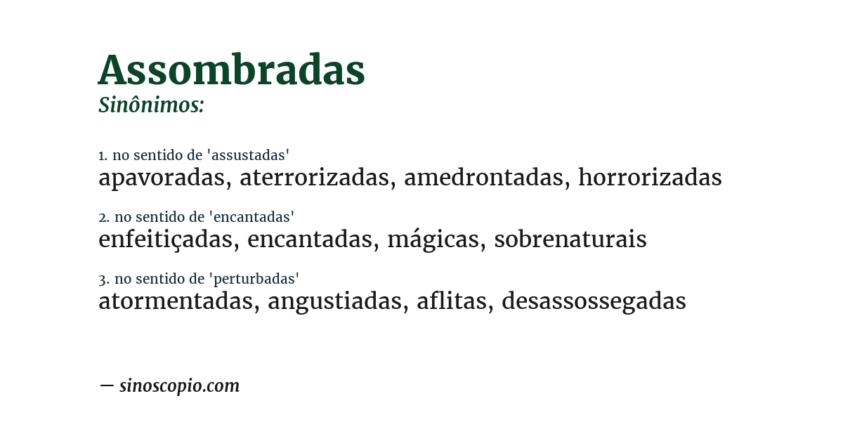 Sinônimo de assombradas