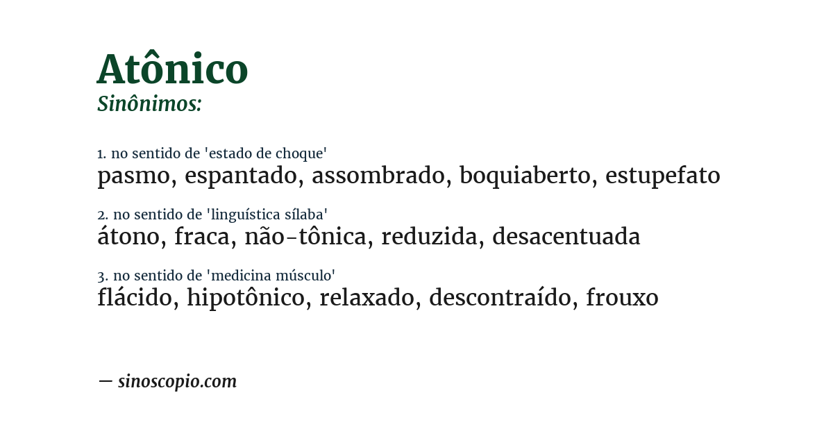 Sinônimo de atônico