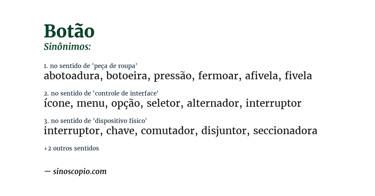 Sinônimo de botão