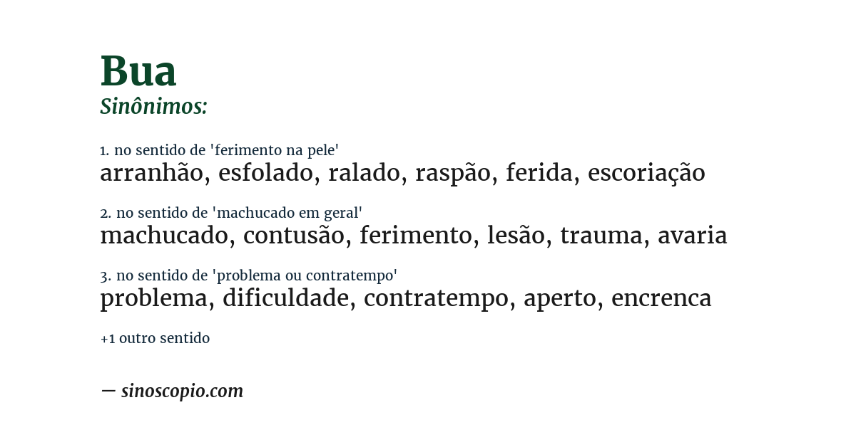 Sinônimo de bua