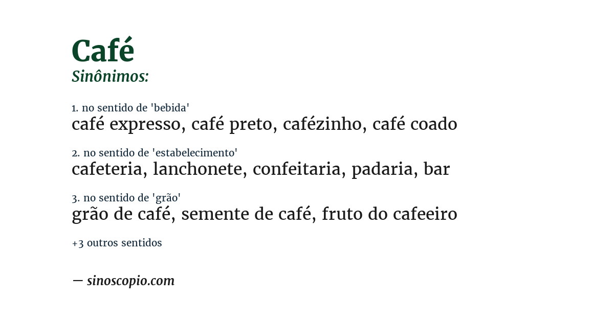 Sinônimo de café