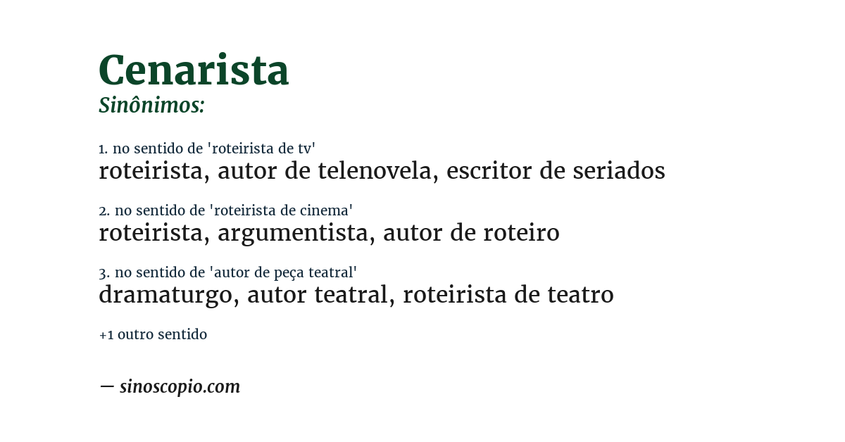 Sinônimo de cenarista