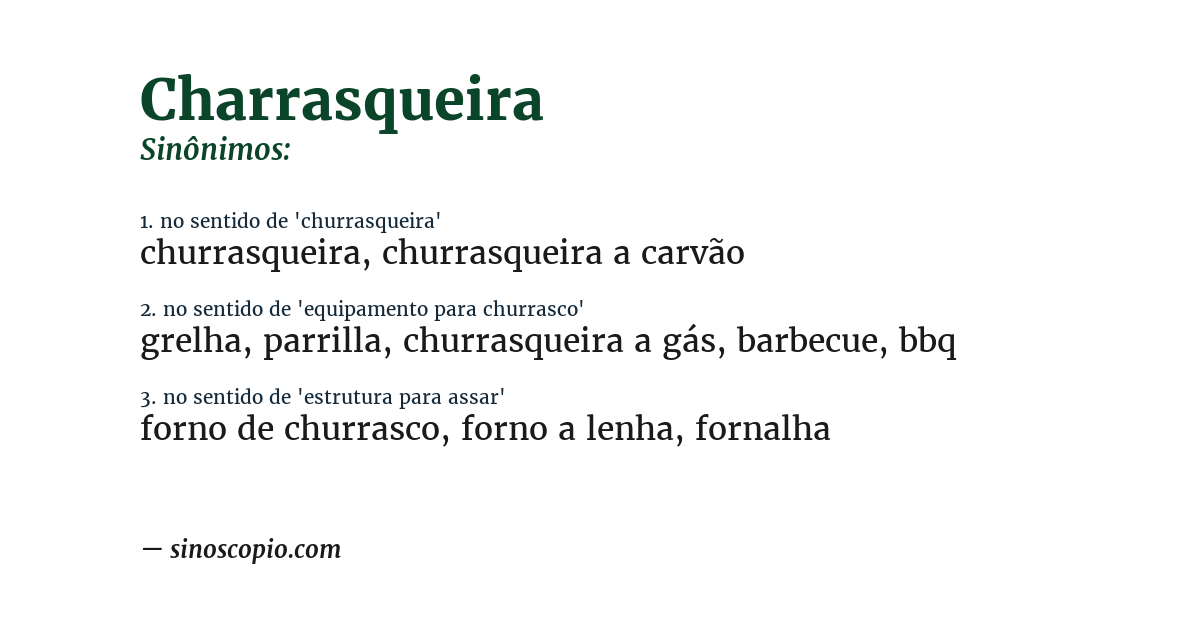 Sinônimo de charrasqueira
