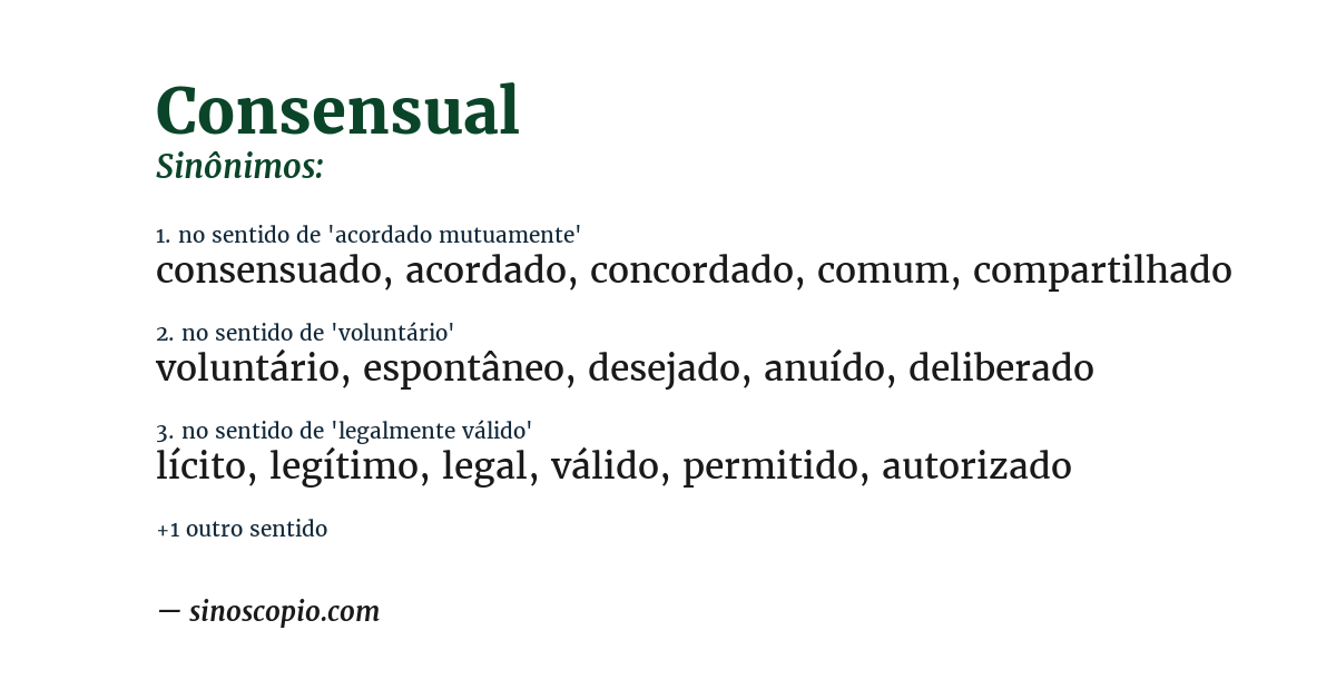 Sinônimo de consensual