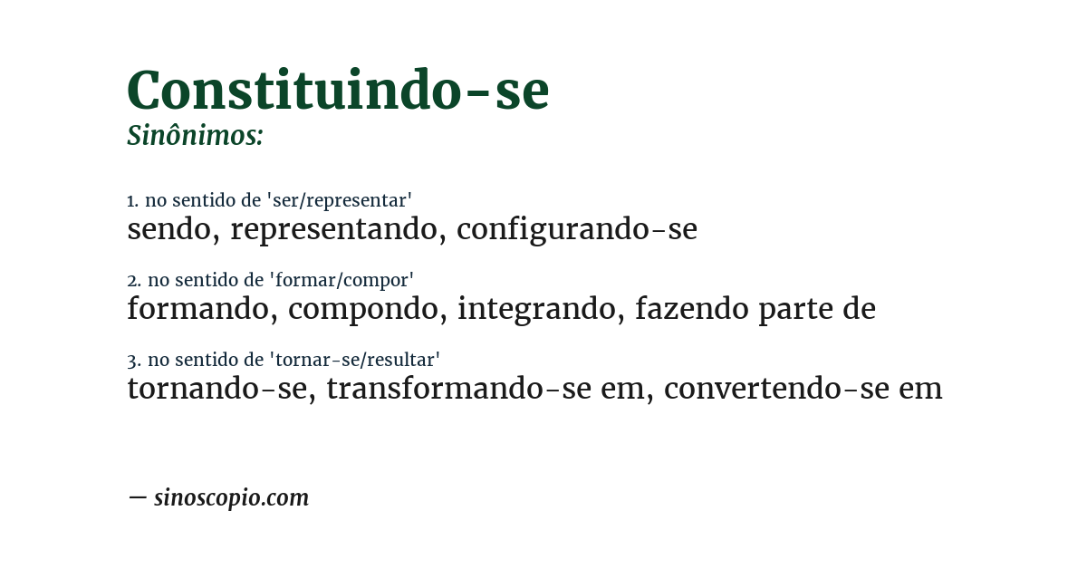 Sinônimo de constituindo-se