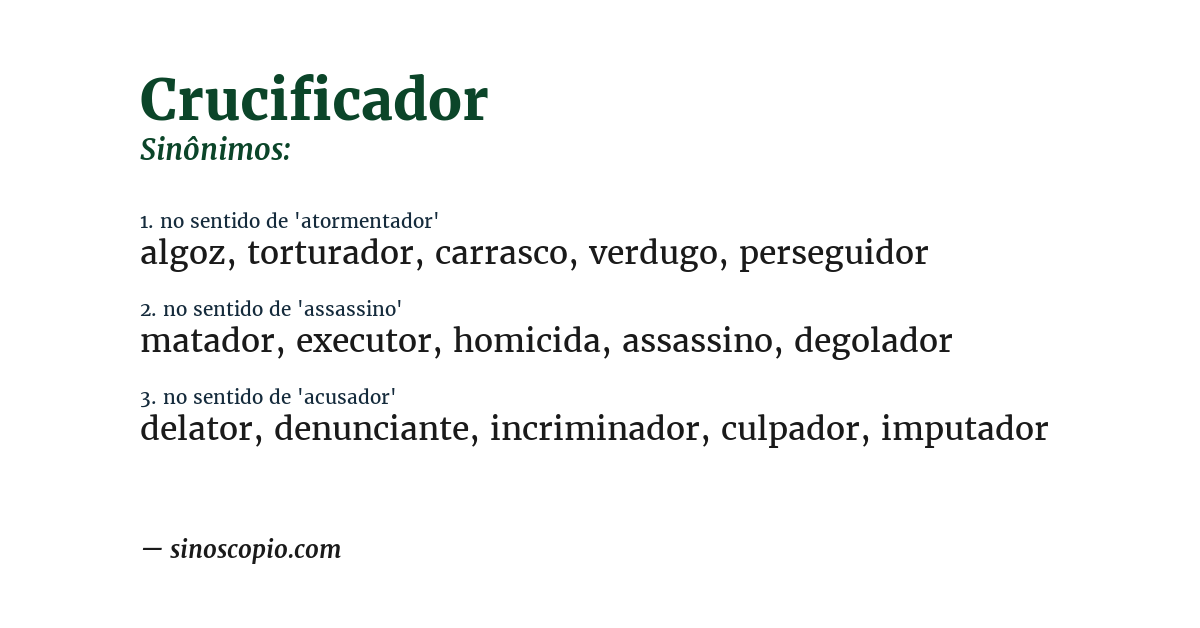 Sinônimo de crucificador
