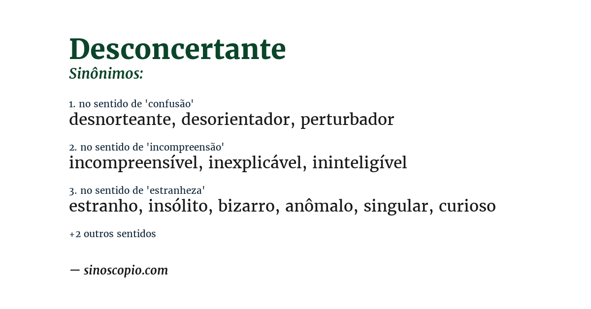 Sinônimo de desconcertante