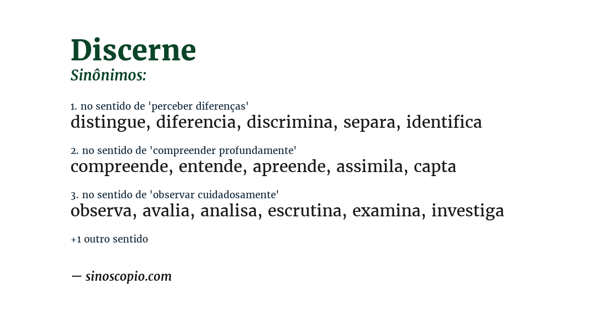 Sinônimo de discerne