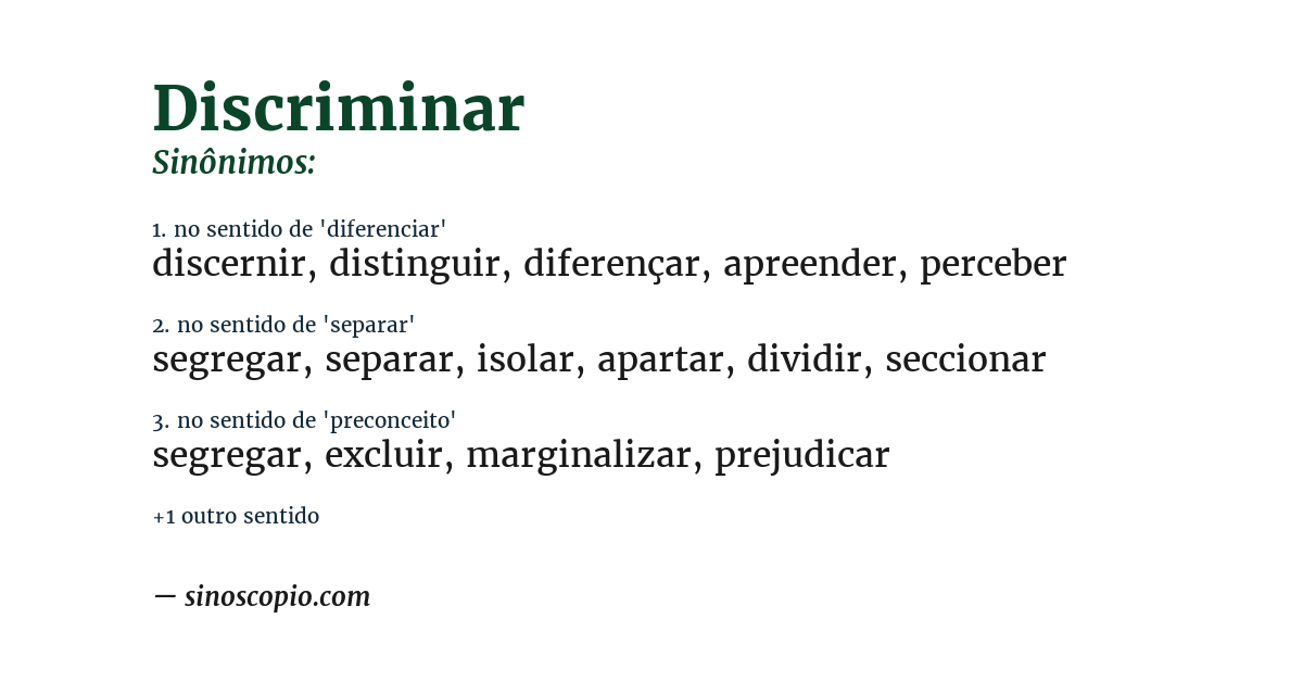 Sinônimo de discriminar