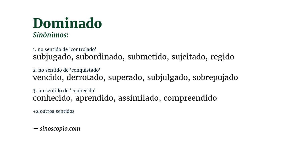 Sinônimo de dominado