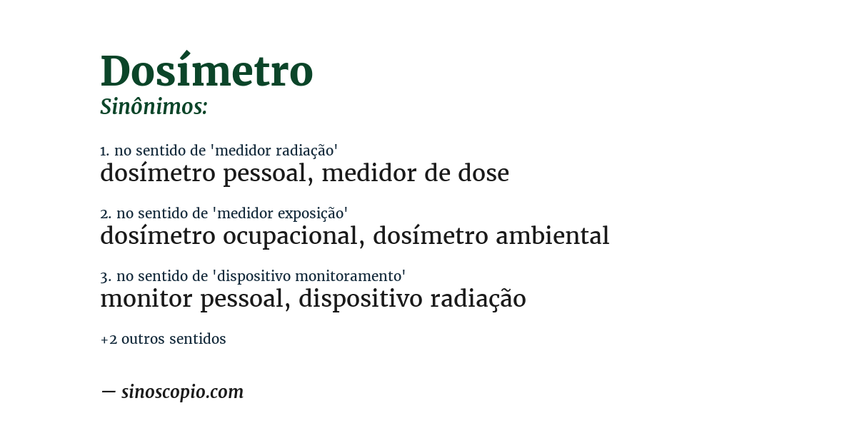 Sinônimo de dosímetro