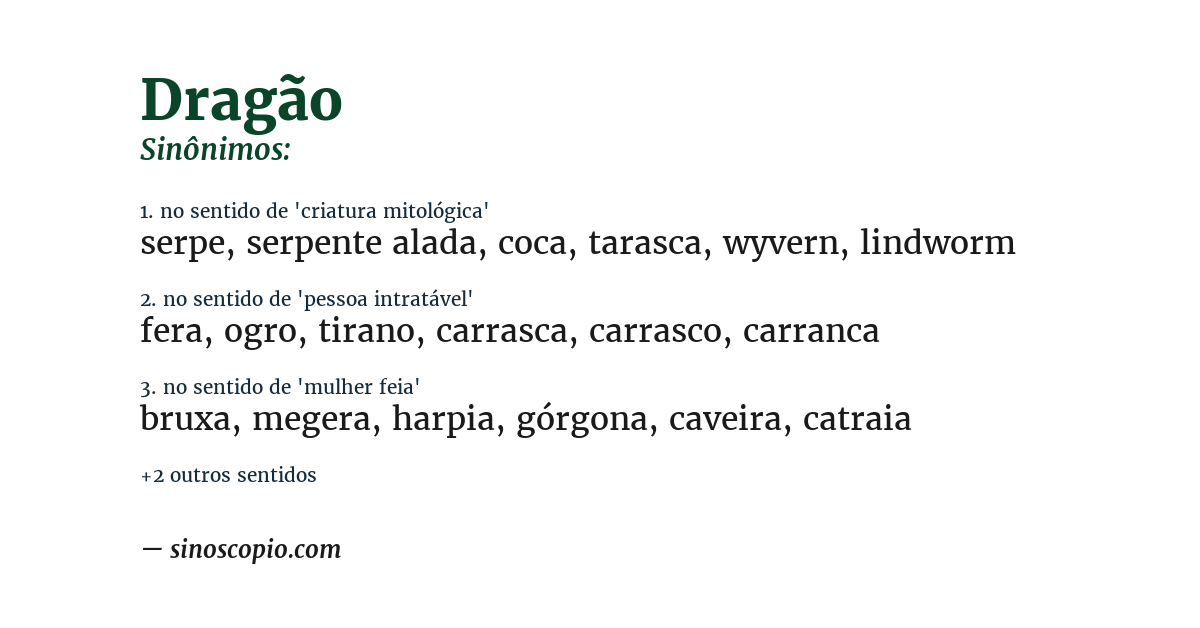 Sinônimo de dragão