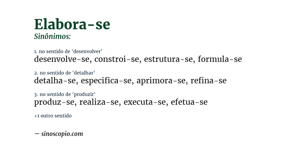 Sinônimo de elabora-se