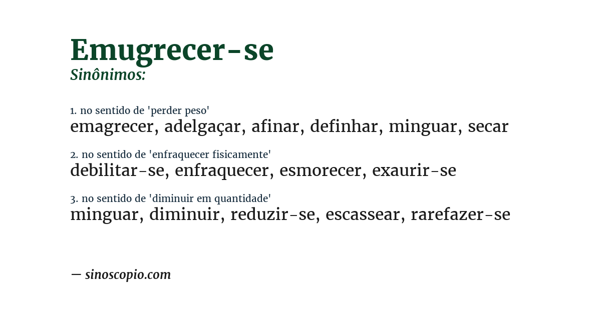Sinônimo de emugrecer-se