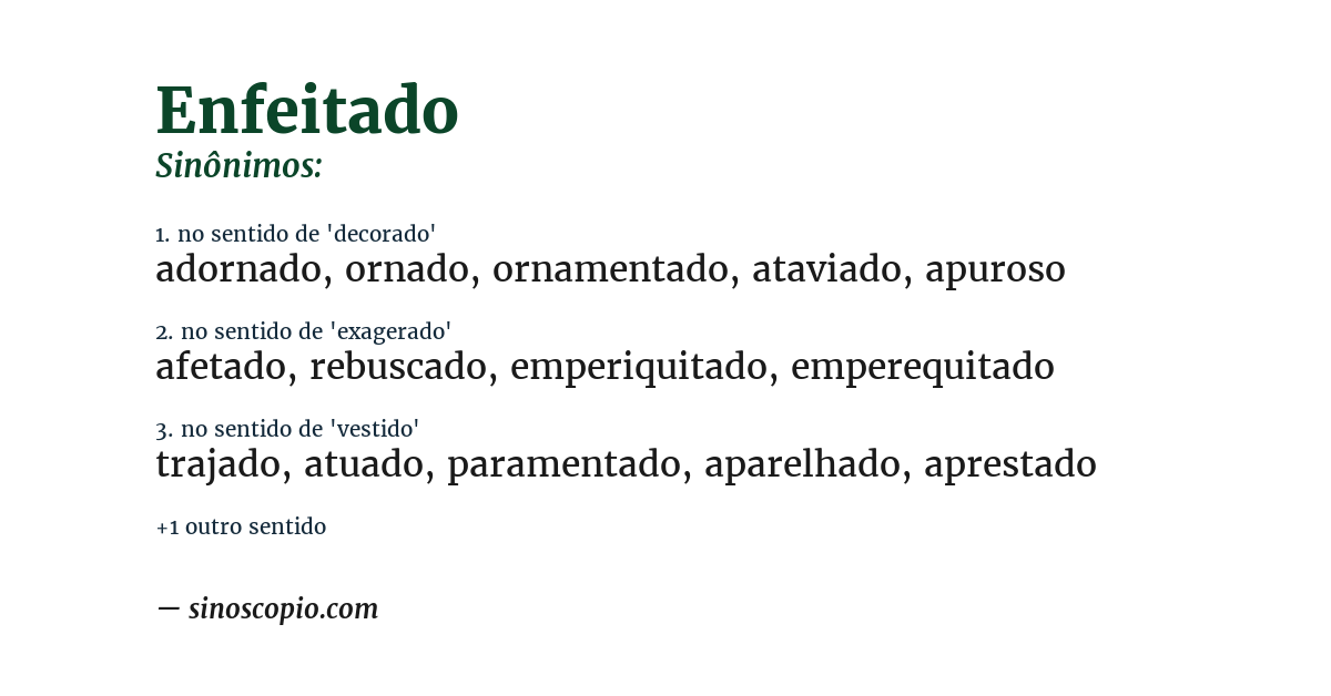 Sinônimo de enfeitado