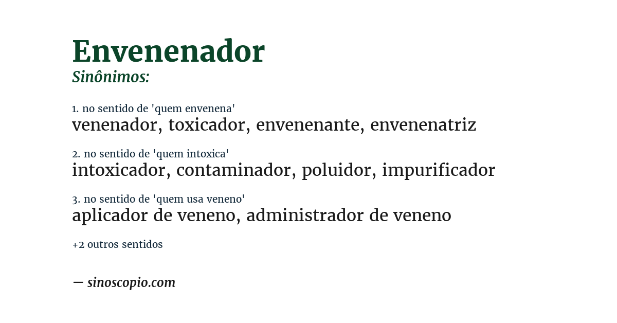 Sinônimo de envenenador