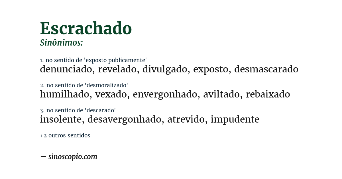 Sinônimo de escrachado