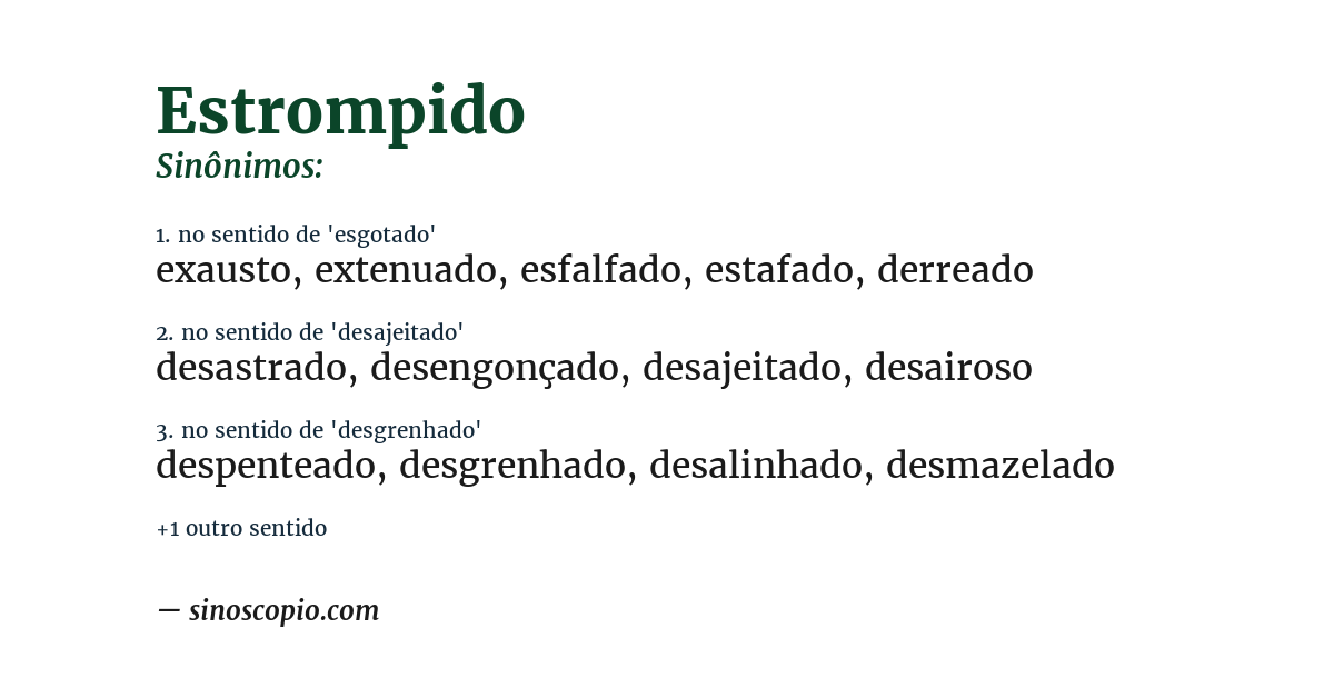 Sinônimo de estrompido