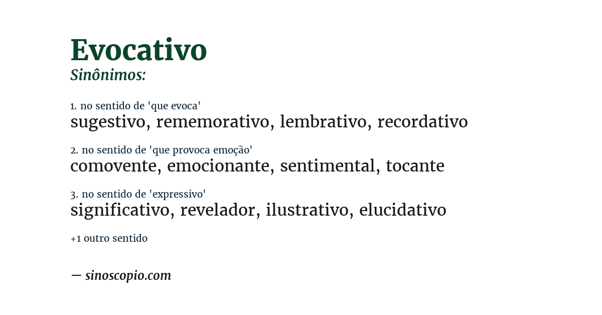 Sinônimo de evocativo