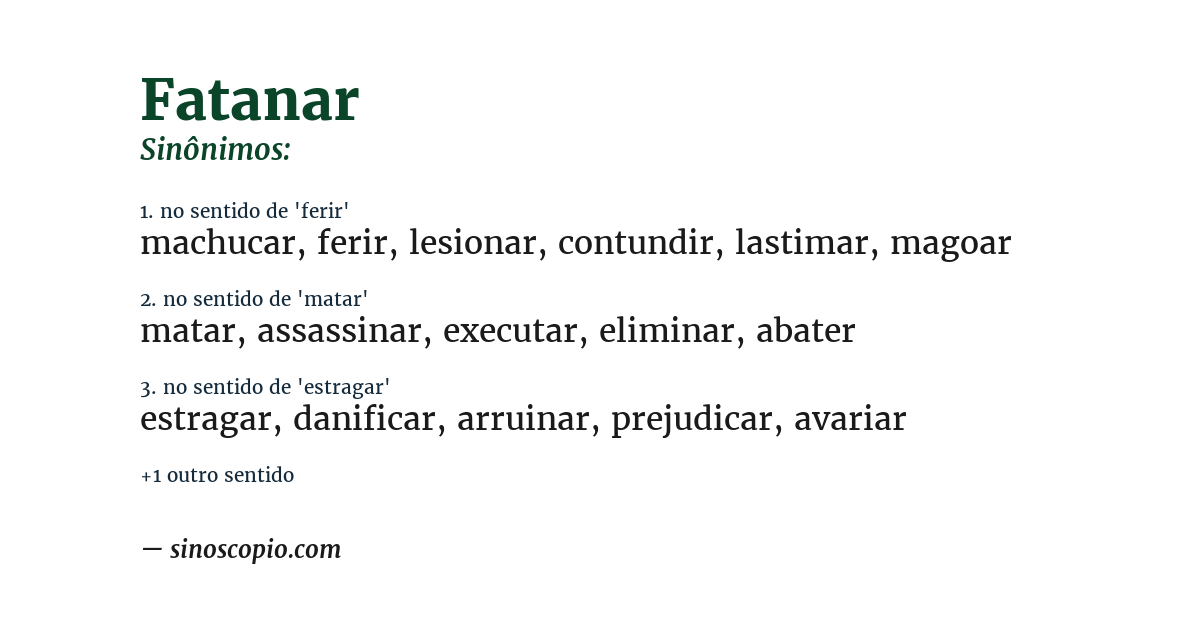 Sinônimo de fatanar