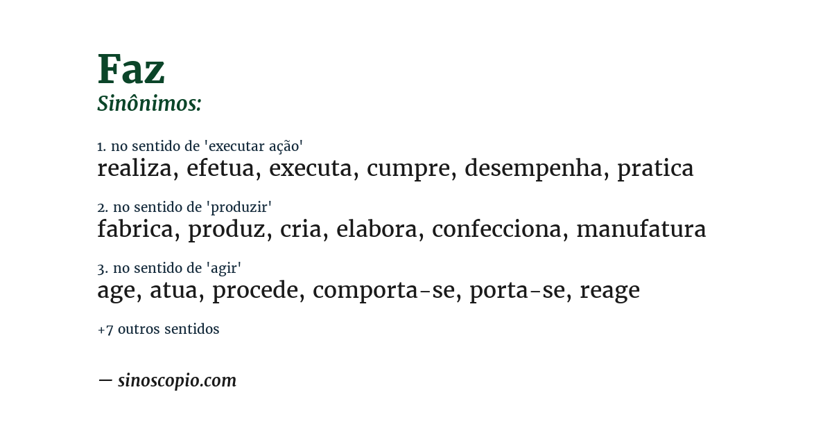 Sinônimo de faz