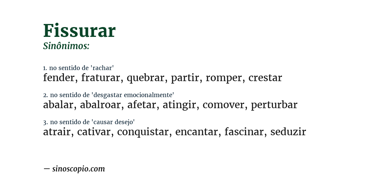 Sinônimo de fissurar