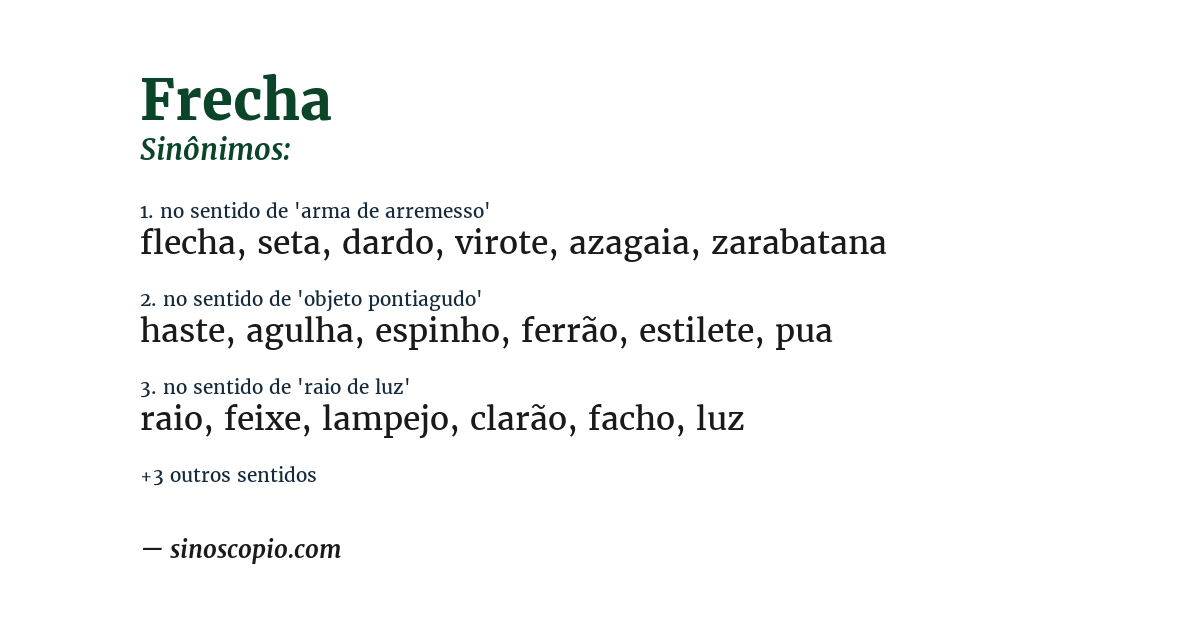 Sinônimo de frecha