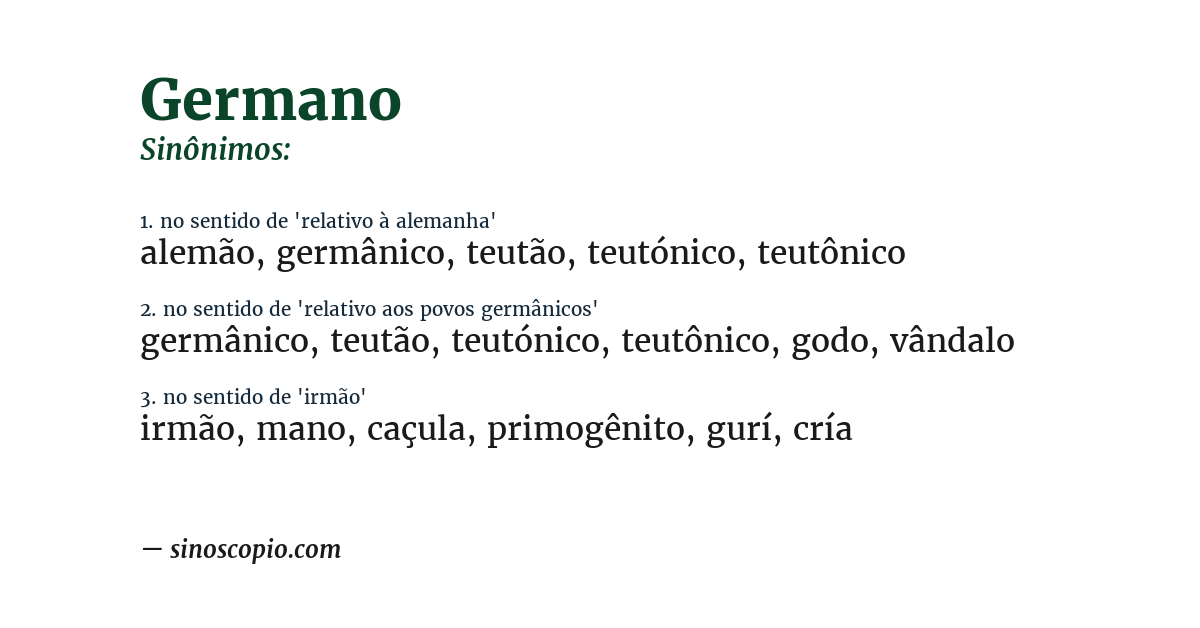 Sinônimo de germano