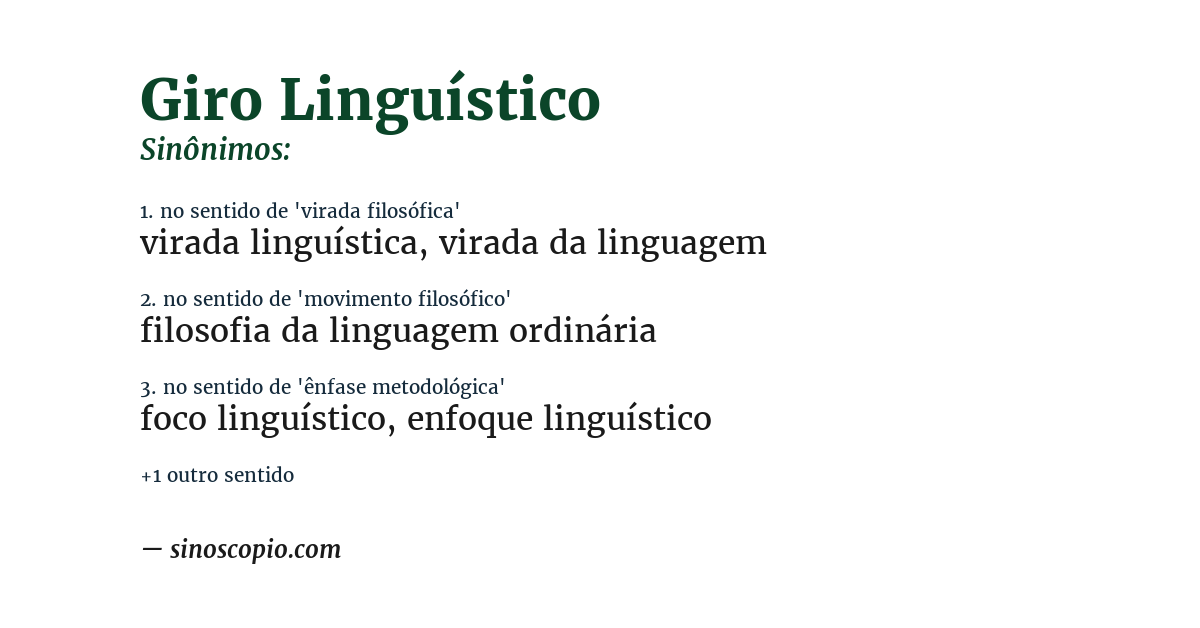 Sinônimo de giro linguístico