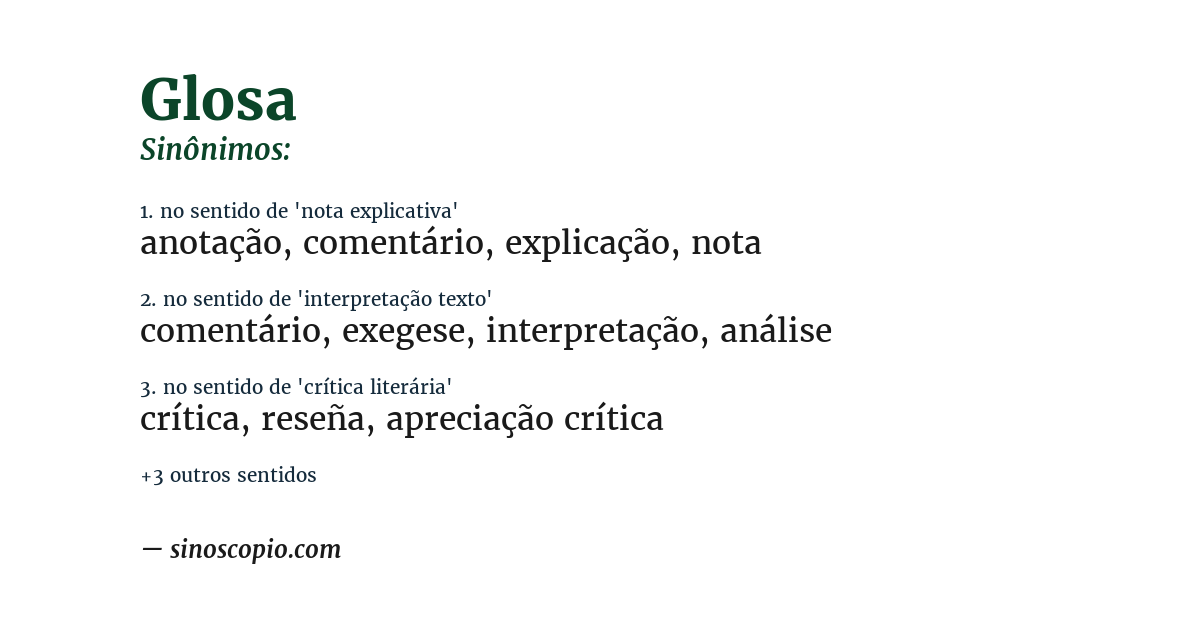 Sinônimo de glosa