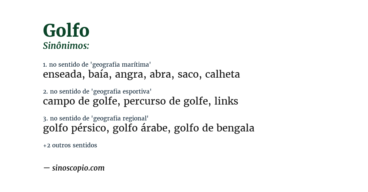 Sinônimo de golfo