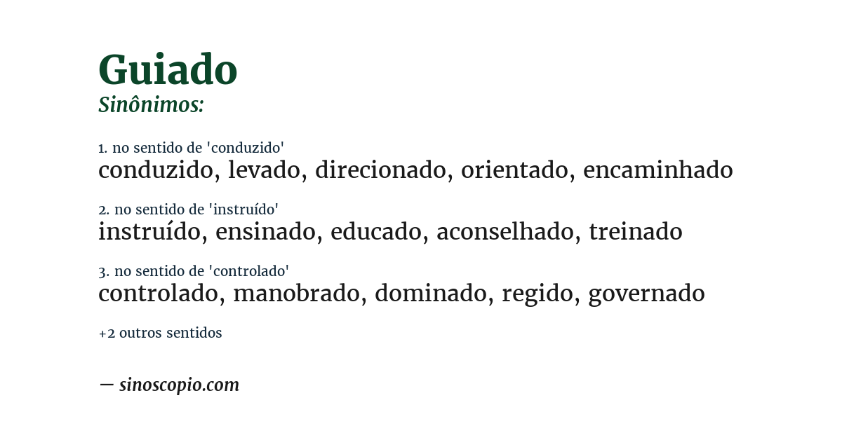Sinônimo de guiado