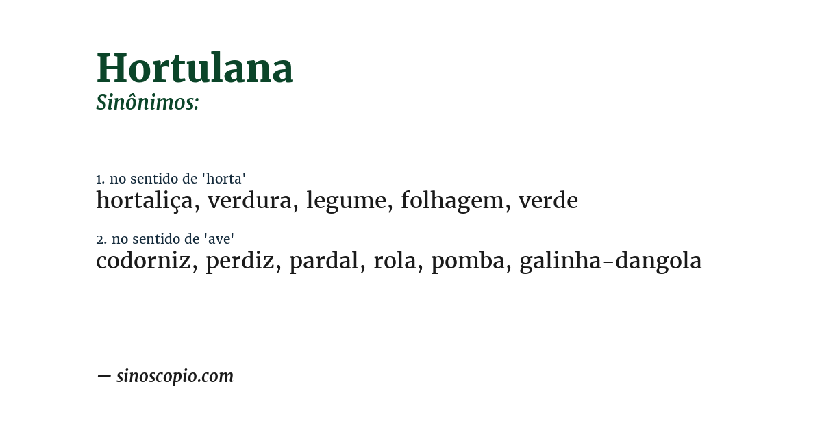 Sinônimo de hortulana