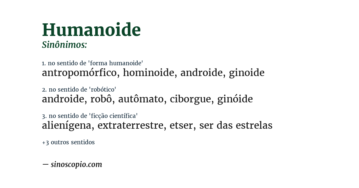 Sinônimo de humanoide