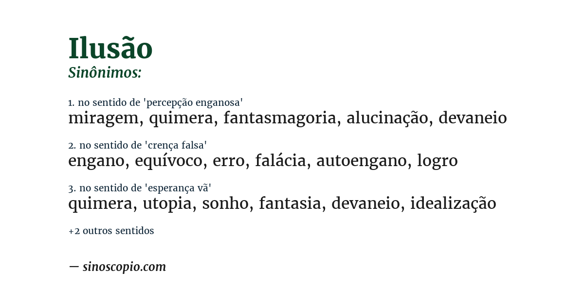 Sinônimo de ilusão