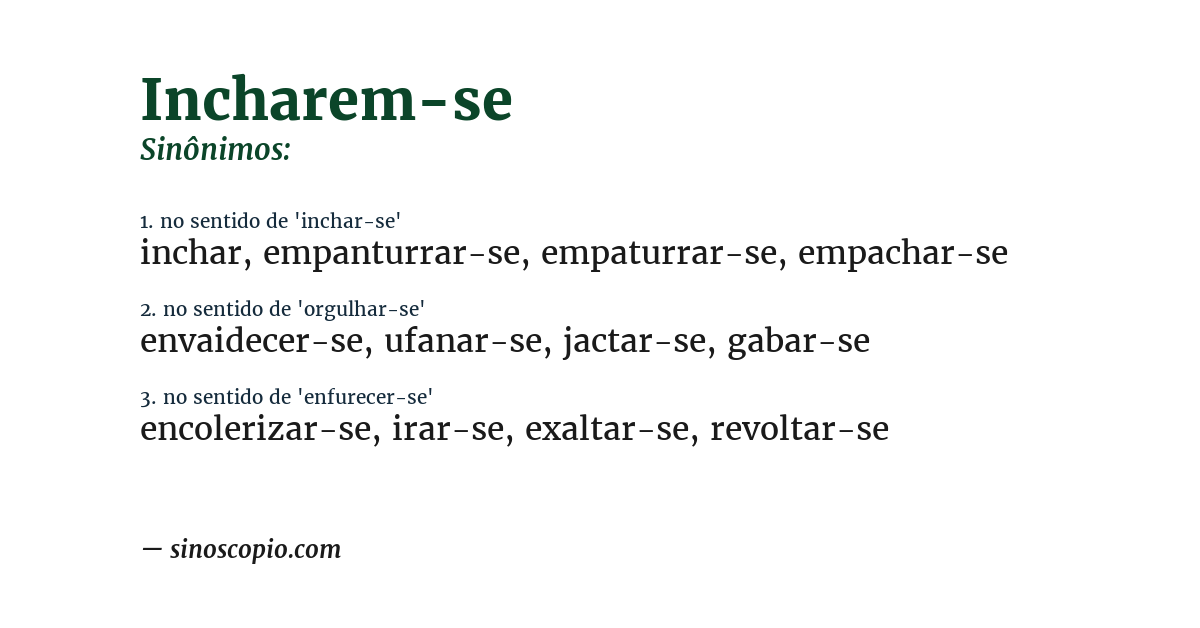 Sinônimo de incharem-se