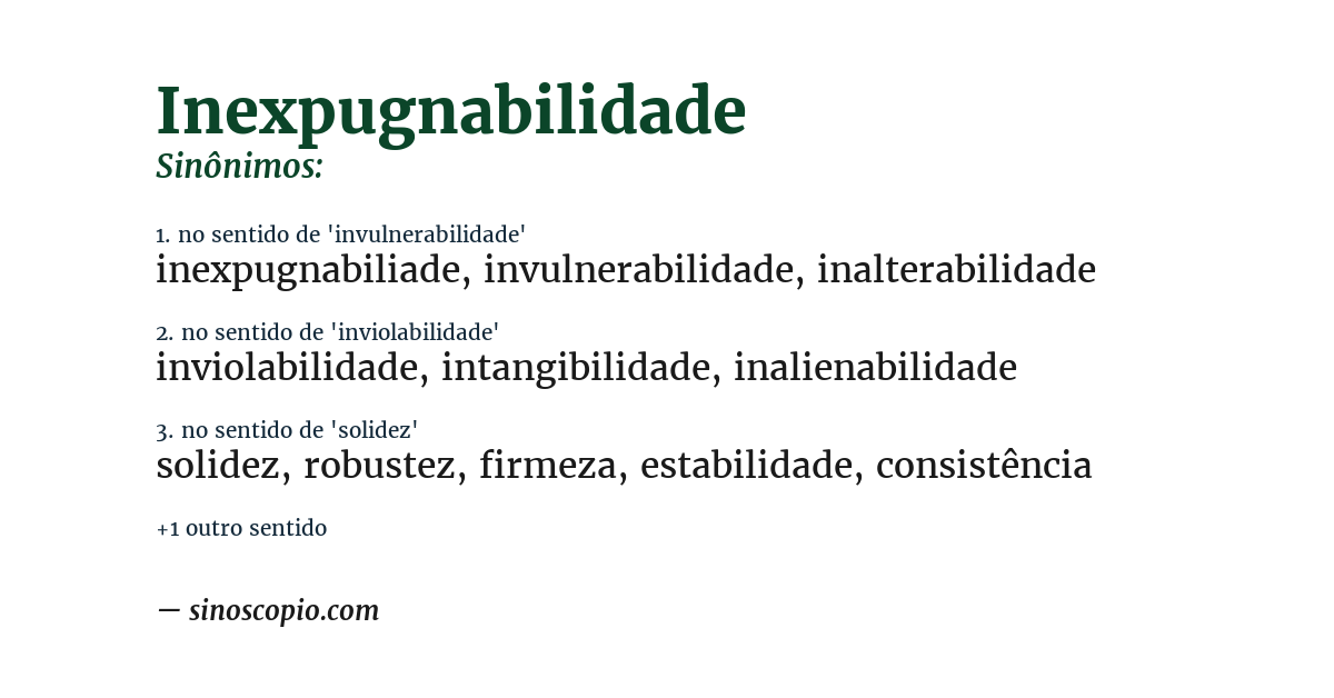 Sinônimo de inexpugnabilidade