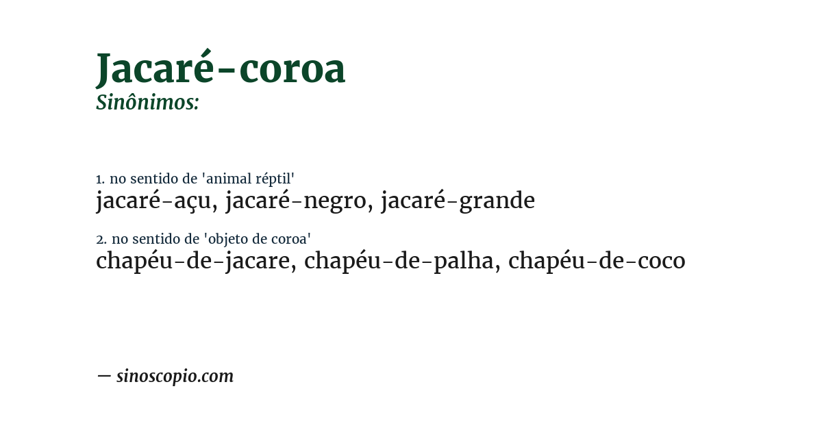 Sinônimo de jacaré-coroa