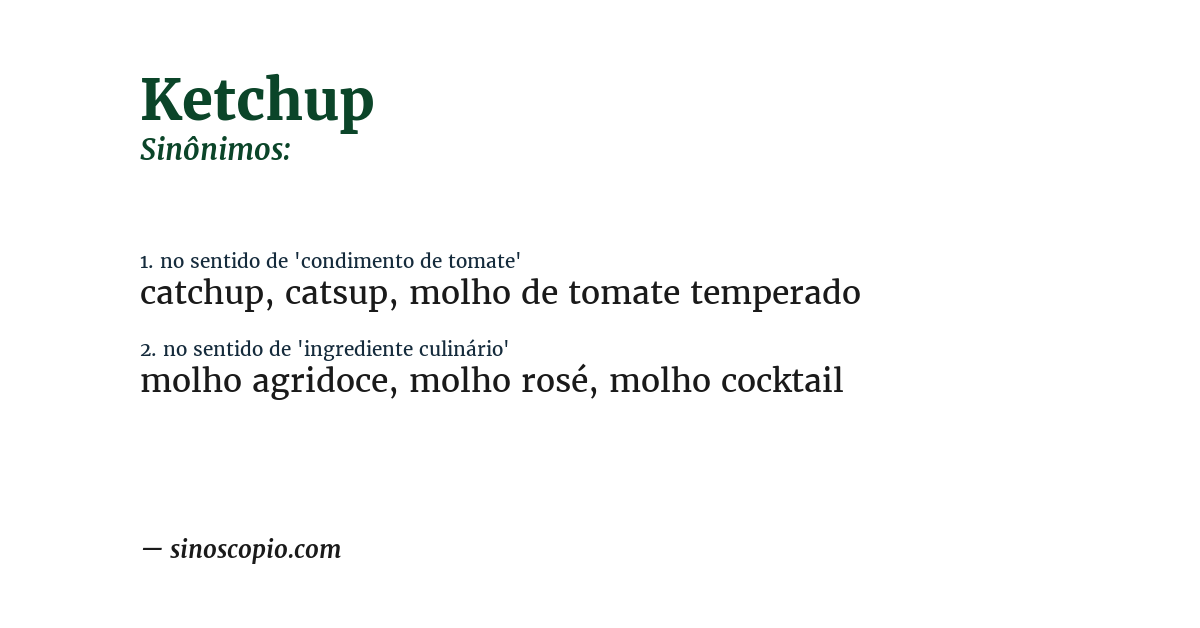 Sinônimo de ketchup