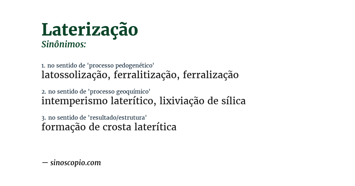 Sinônimo de laterização