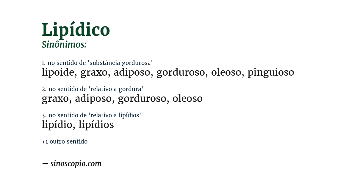 Sinônimo de lipídico